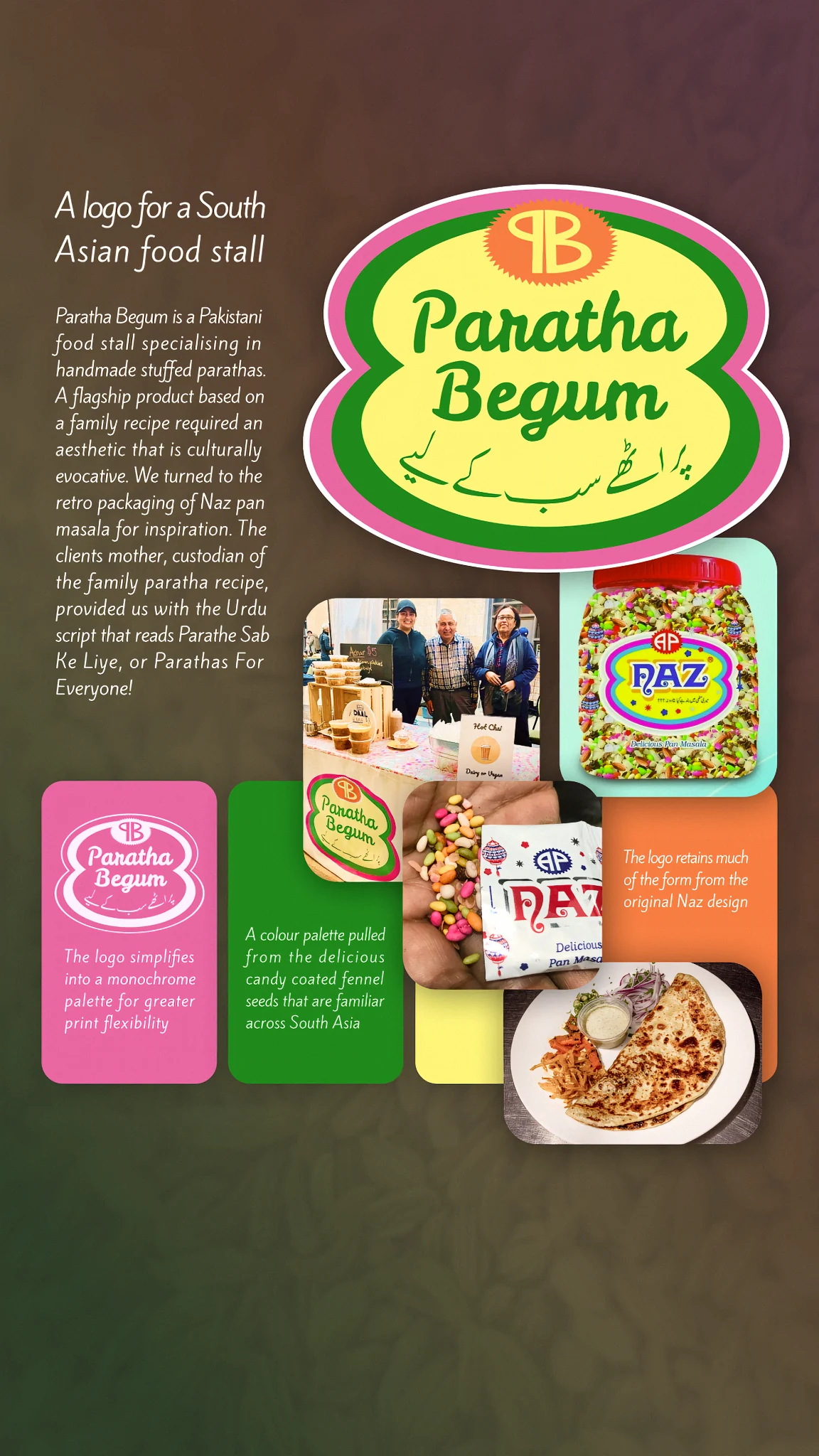 Paratha Begum food stall branding case study
